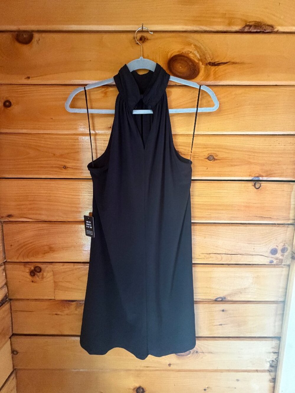 Express Halter Neck Cutout Pleated Sleeveless Black Mini Dress Size M